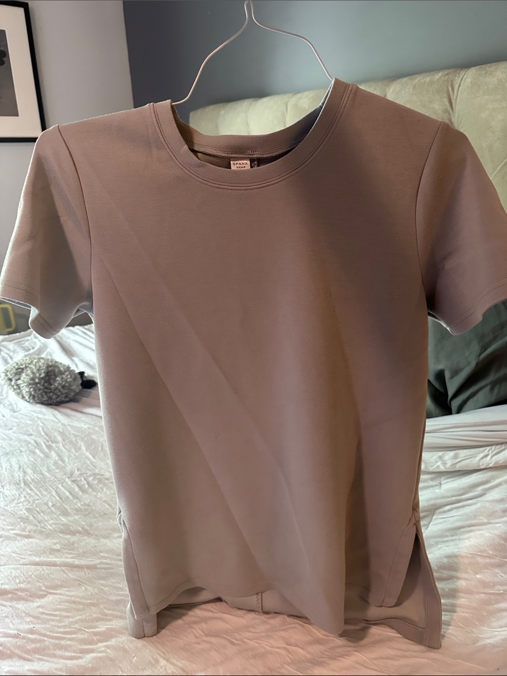 Spanx Air Essentials Airluxe Women’s Small Crewneck Short-Sleeve Shirt - Gray